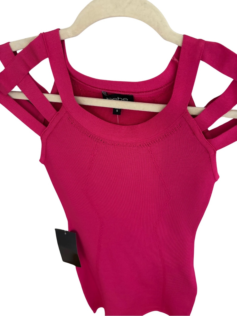 bebe NWT Vintage 00s Fuchsia Strappy Bandage Mini Dress
